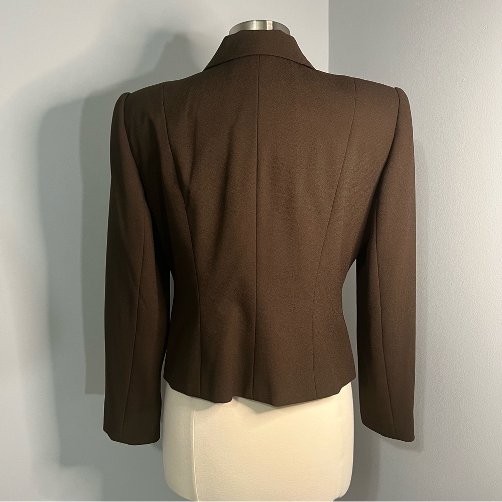 Chemise International Size 10P Brown Short Long Sleeve Vintage Blazer Jacket - Picture 5 of 11